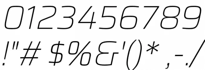 Saira Thin Italic Font OTHER CHARS