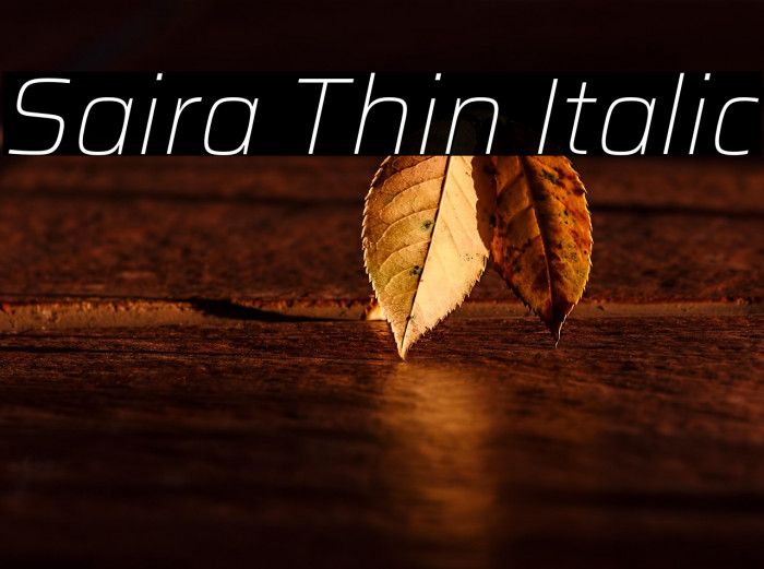 Saira Thin Italic Example 3