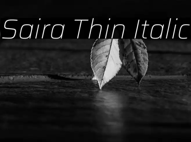 Saira Thin Italic Font examples