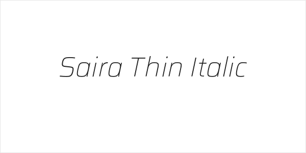 Saira Thin Italic Logo