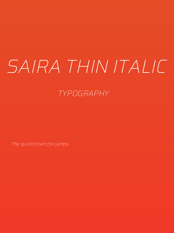 Saira Thin Italic Poster