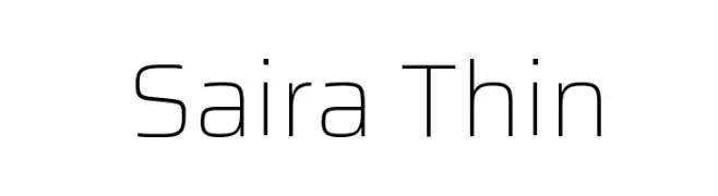 Saira Thin  नि: शुल्क फ़ॉन्ट्स डाउनलोड