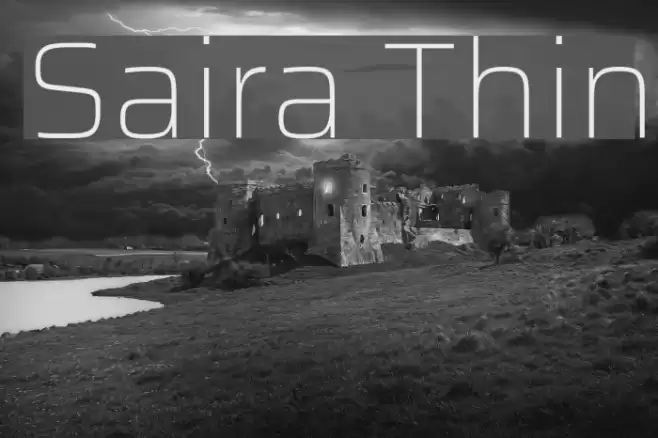 Saira Thin Font examples
