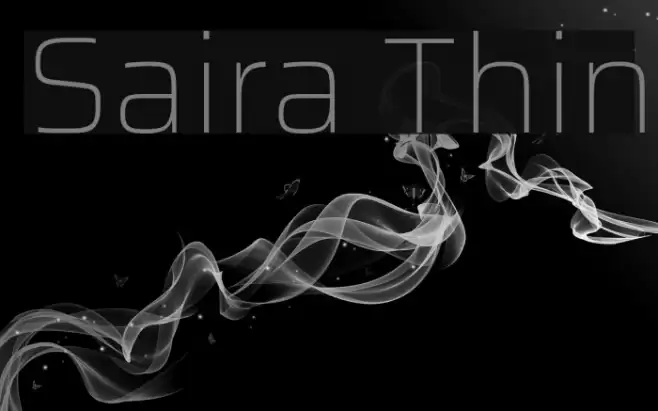 Saira Thin Font examples