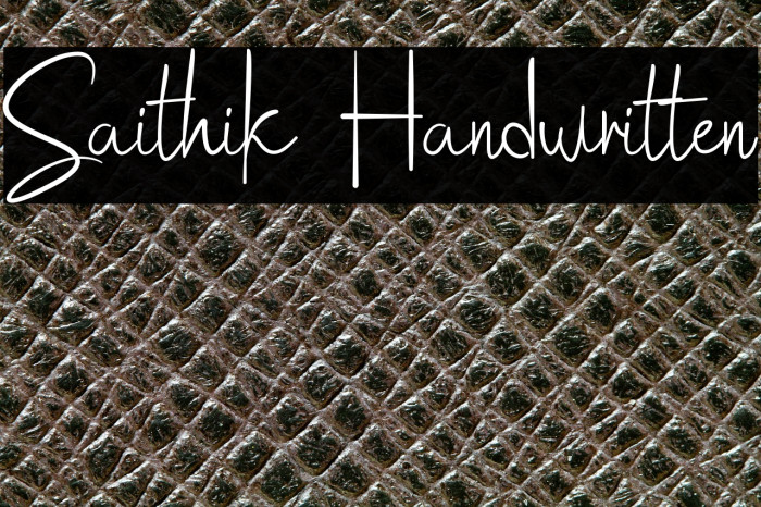 Saithik Handwritten Example 3