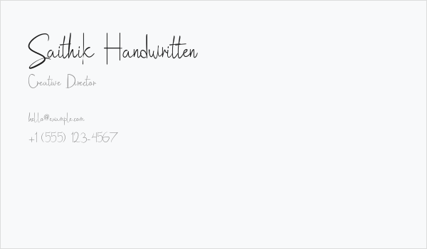 Saithik Handwritten Business Card