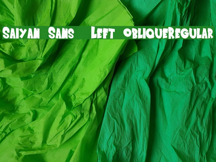 Saiyan Sans - Left ObliqueRegular Font examples