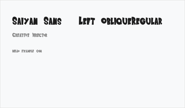 Saiyan Sans - Left ObliqueRegular Business Card