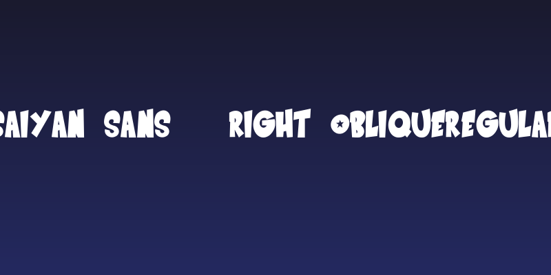 Saiyan Sans - Right ObliqueRegular Social Header