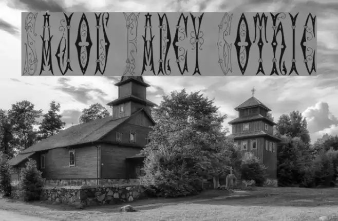 Sajou Fancy Gothic Шрифта examples