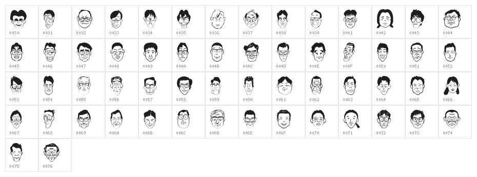 SakabePeople03 Character Map
