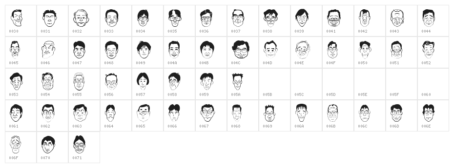 SakabePeople04 Character Map