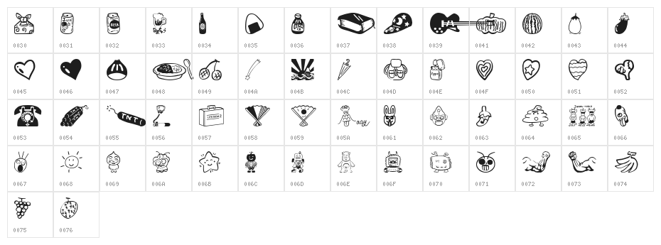SakabeThings01 Character Map