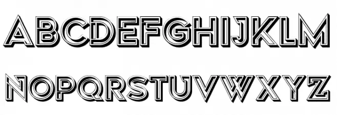 Sakat Hollow Regular Schriftart Groß