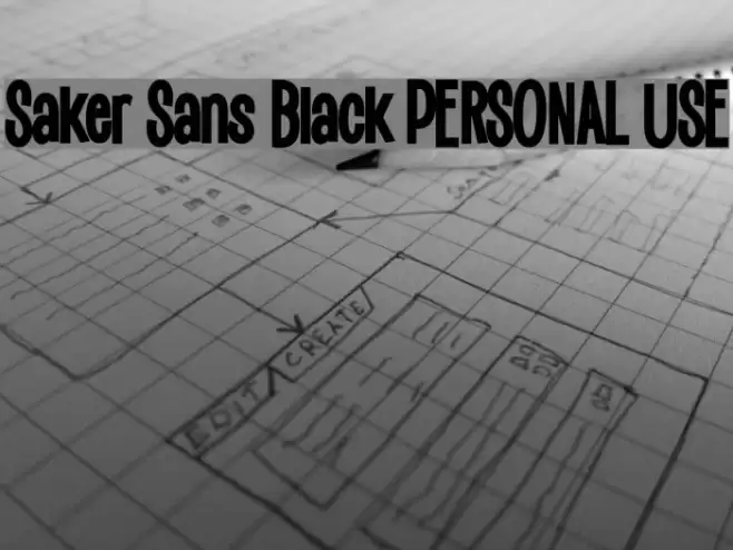 Saker Sans Black PERSONAL USE Font examples