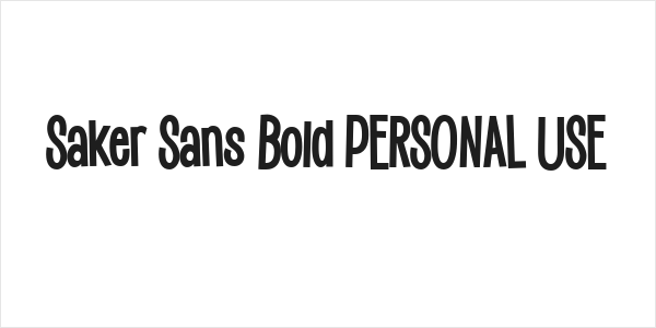 Saker Sans Bold PERSONAL USE Logo