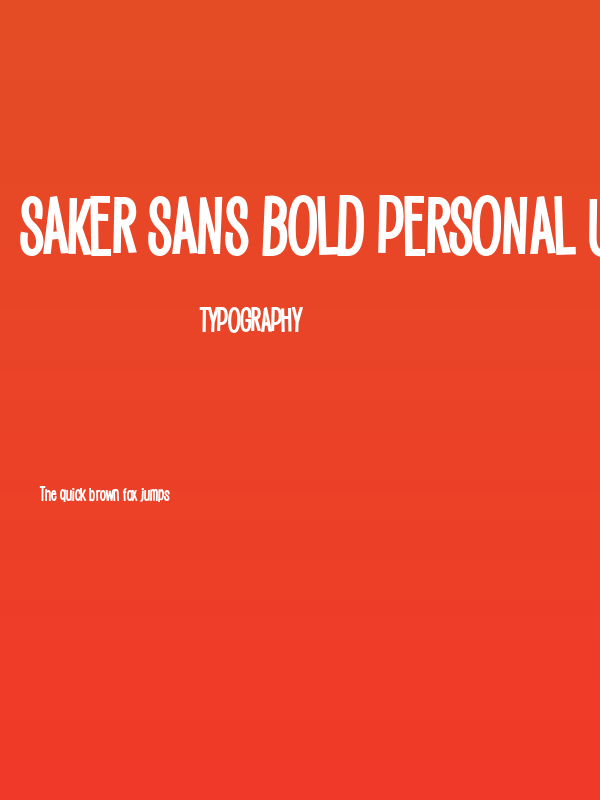 Saker Sans Bold PERSONAL USE Poster