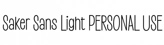 Saker Sans Light PERSONAL USE  Скачать бесплатные шрифты