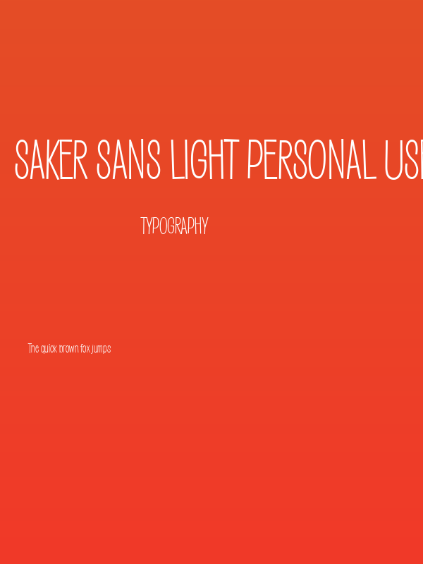 Saker Sans Light PERSONAL USE Poster
