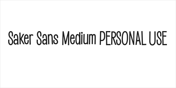 Saker Sans Medium PERSONAL USE Logo