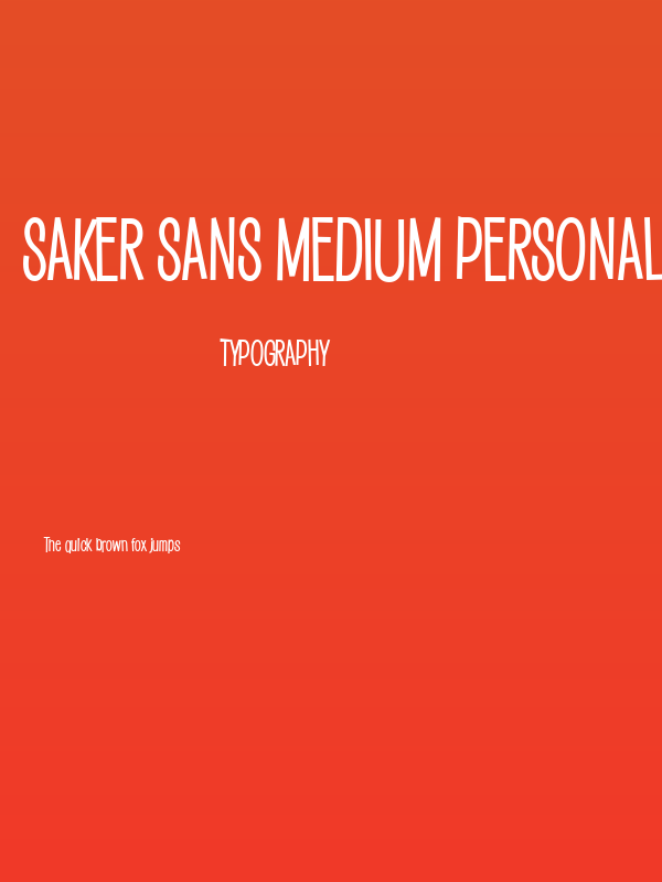 Saker Sans Medium PERSONAL USE Poster