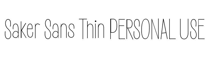 Saker Sans Thin PERSONAL USE  font caratteri gratis