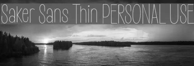 Saker Sans Thin PERSONAL USE Font examples