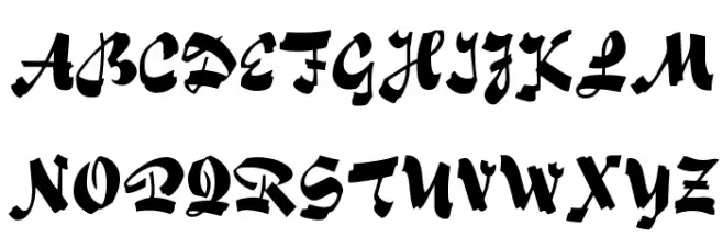 SakiScript Шрифта ВЕРХНИЙ