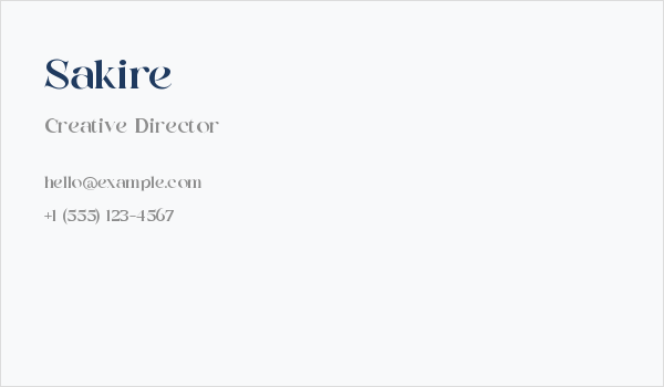 Sakire Business Card
