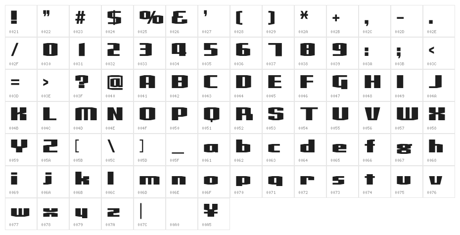 Sakucho Black Character Map