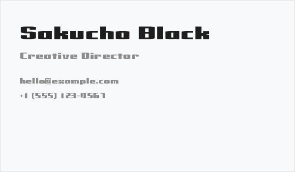 Sakucho Black Business Card