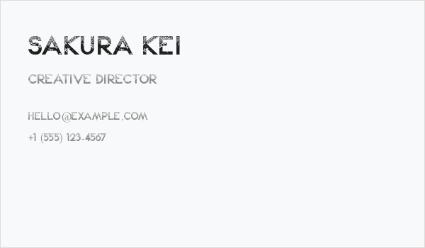 Sakura Kei Business Card