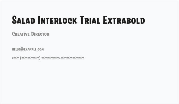 Salad Interlock Trial Extrabold Business Card