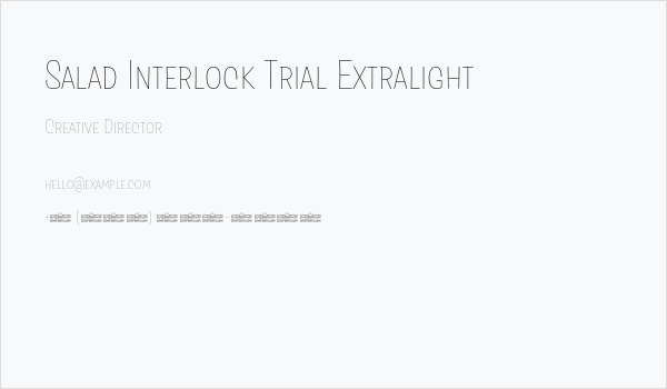 Salad Interlock Trial Extralight Business Card