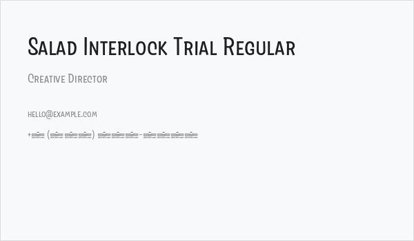 Salad Interlock Trial Regular Business Card