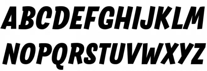 Salad Trial Extrabold Italic Caratteri MAIUSCOLE