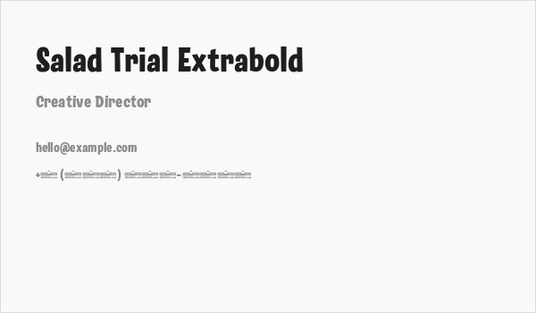 Salad Trial Extrabold Business Card