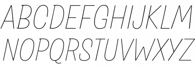 Salad Trial Extralight Italic フォント 大文字