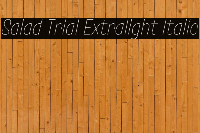 Salad Trial Extralight Italic Example 1