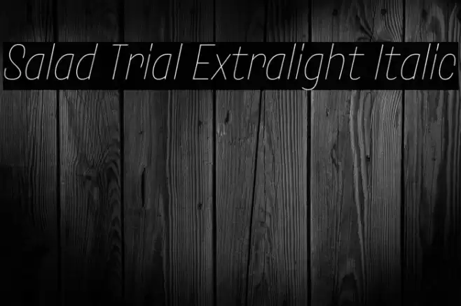 Salad Trial Extralight Italic Font examples