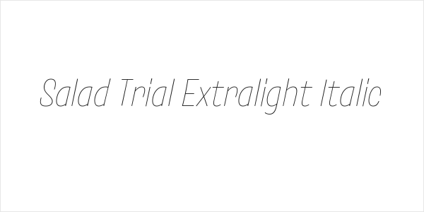 Salad Trial Extralight Italic Logo