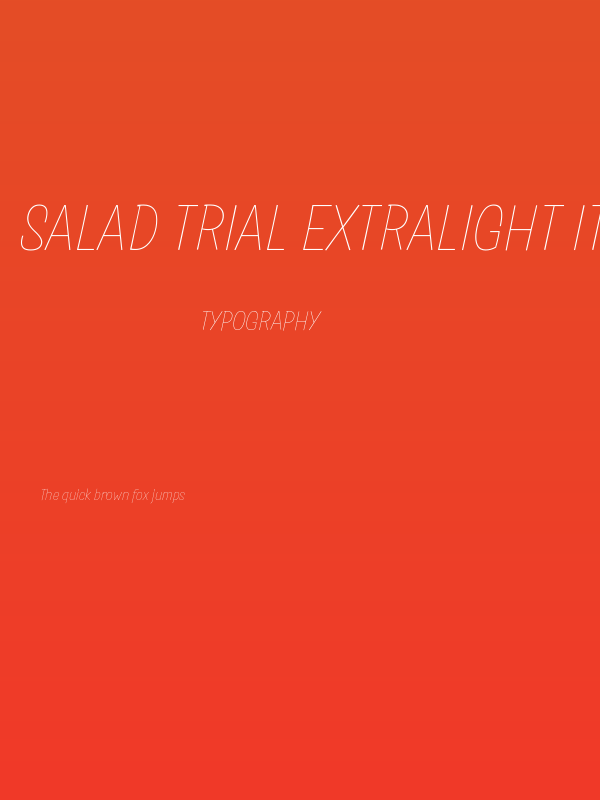 Salad Trial Extralight Italic Poster