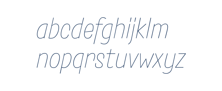 Salad Trial Extralight Italic Lowercase