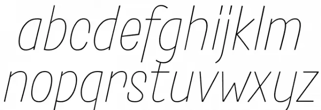 Salad Trial Extralight Italic Шрифта строчной