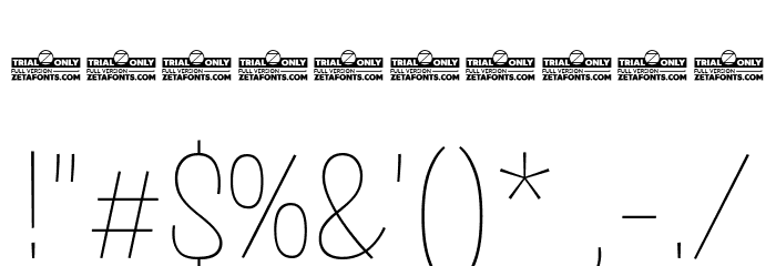 Salad Trial Extralight Font OTHER CHARS