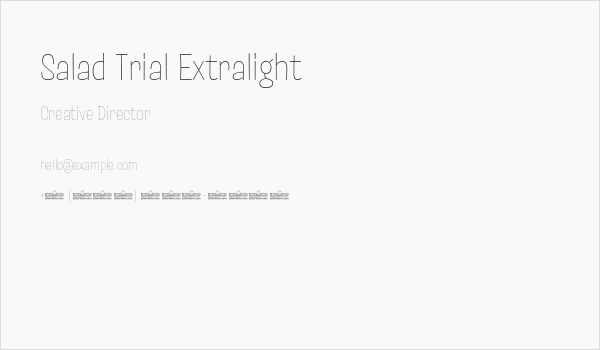 Salad Trial Extralight Business Card