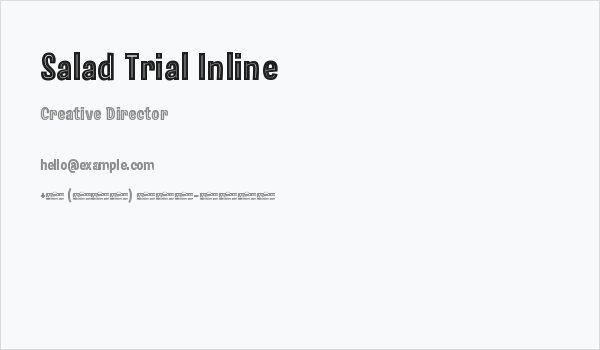 Salad Trial Inline Business Card