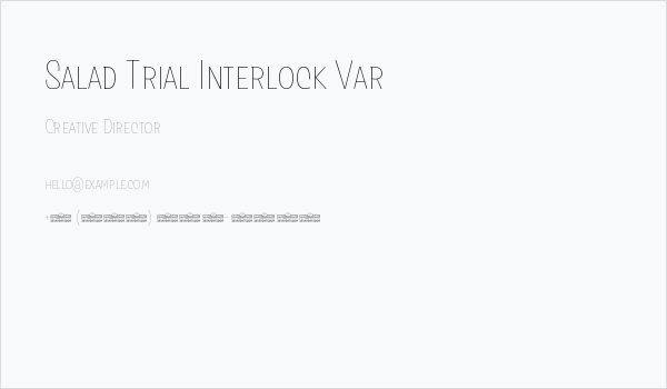 Salad Trial Interlock Var Business Card