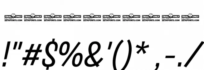 Salad Trial Italic Font OTHER CHARS