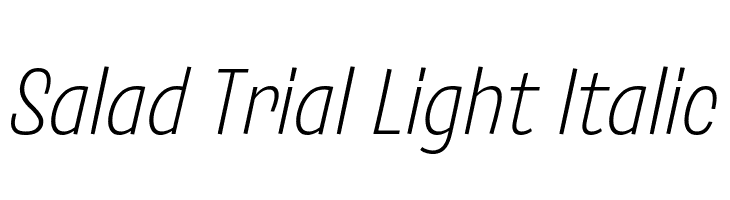 Salad Trial Light Italic  Free Fonts Download